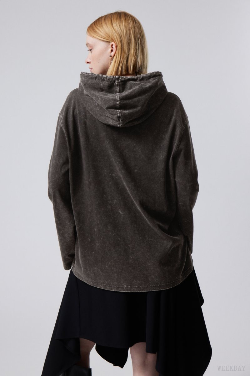 Wash Black Weekday Bleached wash hoodie | ZXWZ0455