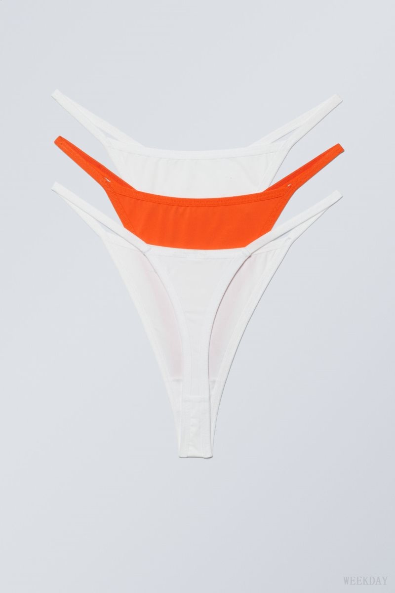 White Red Weekday 3-pack Signe Tanga Thong Thong | STUU1596