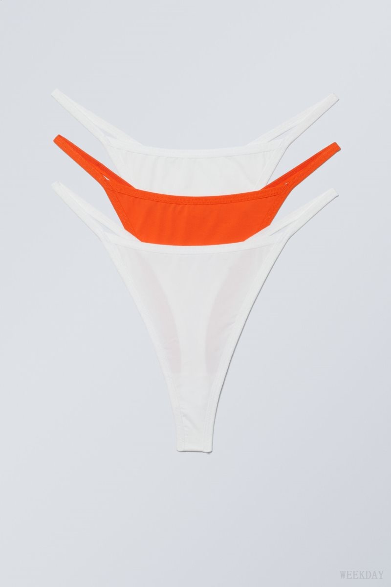 White Red Weekday 3-pack Signe Tanga Thong Thong | STUU1596