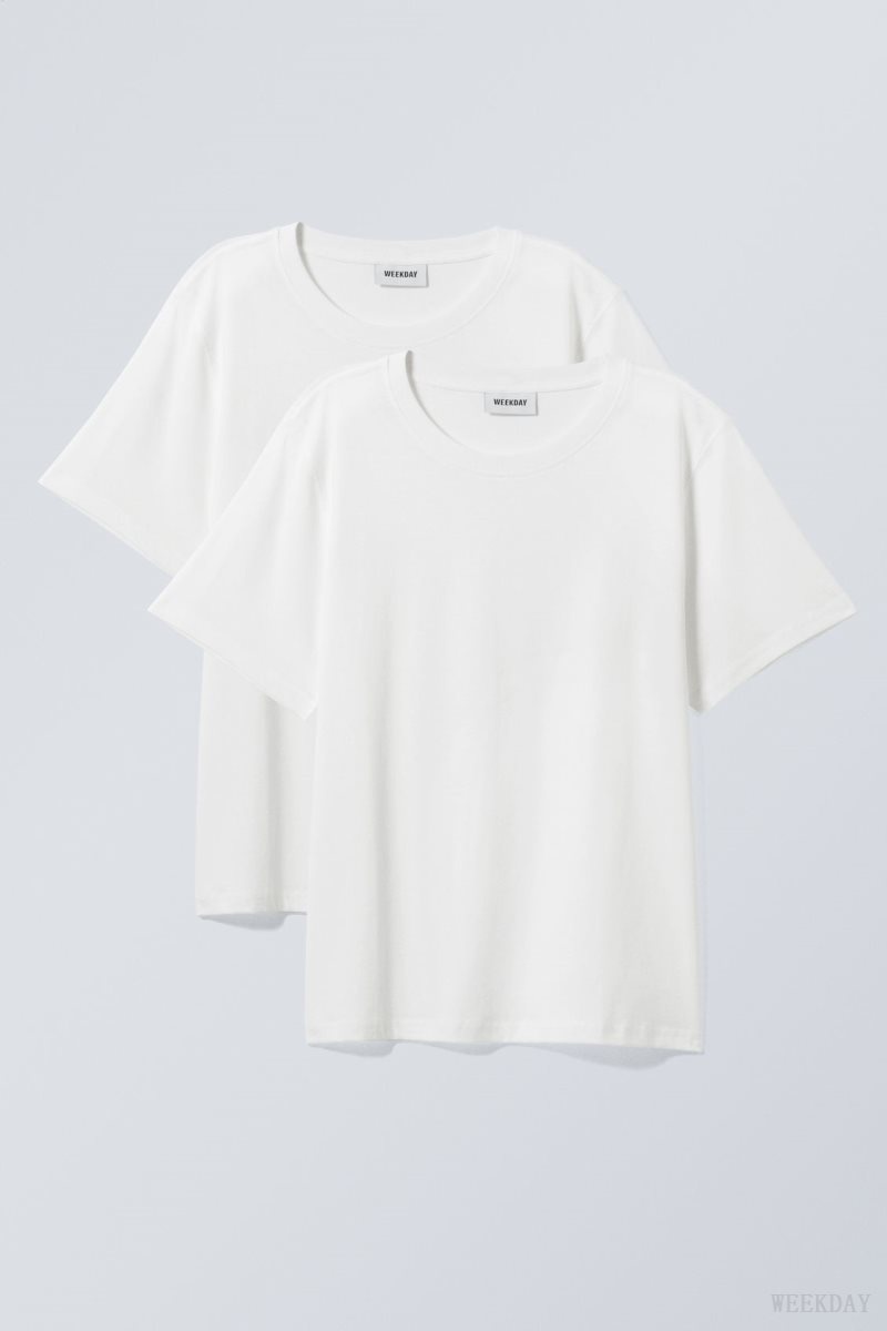 White Weekday 2-pack Essence Standard T-Shirt | AXXG5509