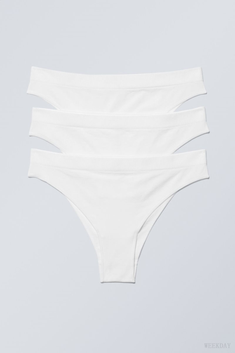 White Weekday 3-pack Cat Soft Briefs Briefs | FYCO7062