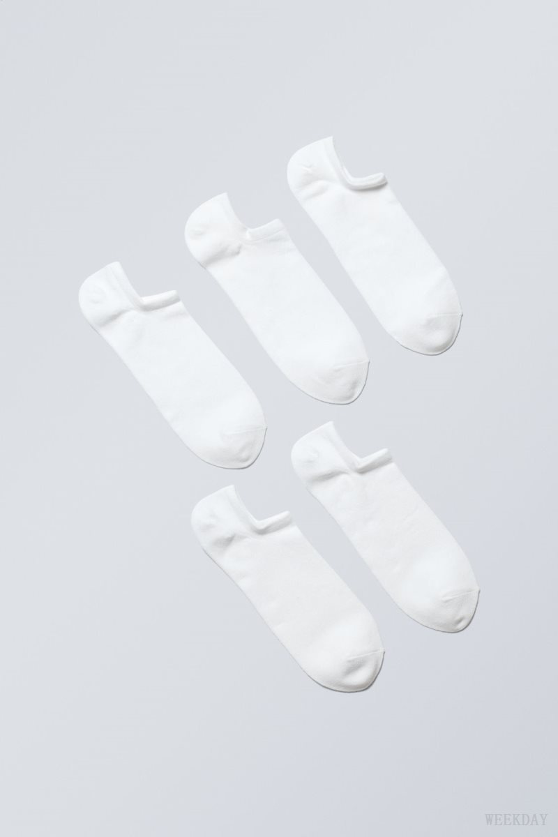 White Weekday 5-pack Ankle Socks | IRZS4068