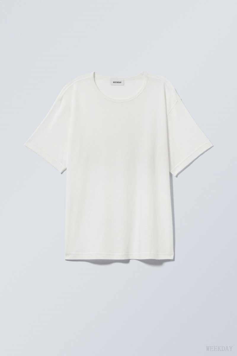 White Weekday Boxy Relaxed T-shirt | WJUC6598