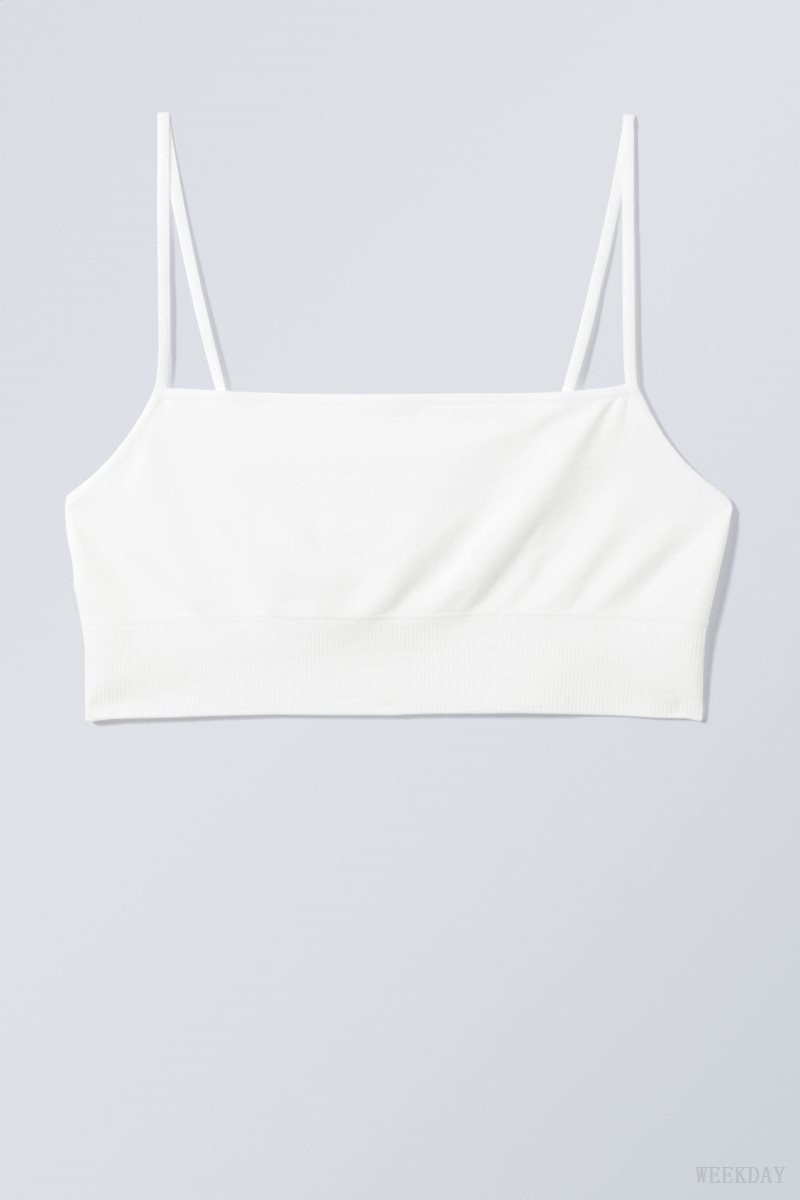 White Weekday Cat Soft Bralette Bralette | DZVF8155