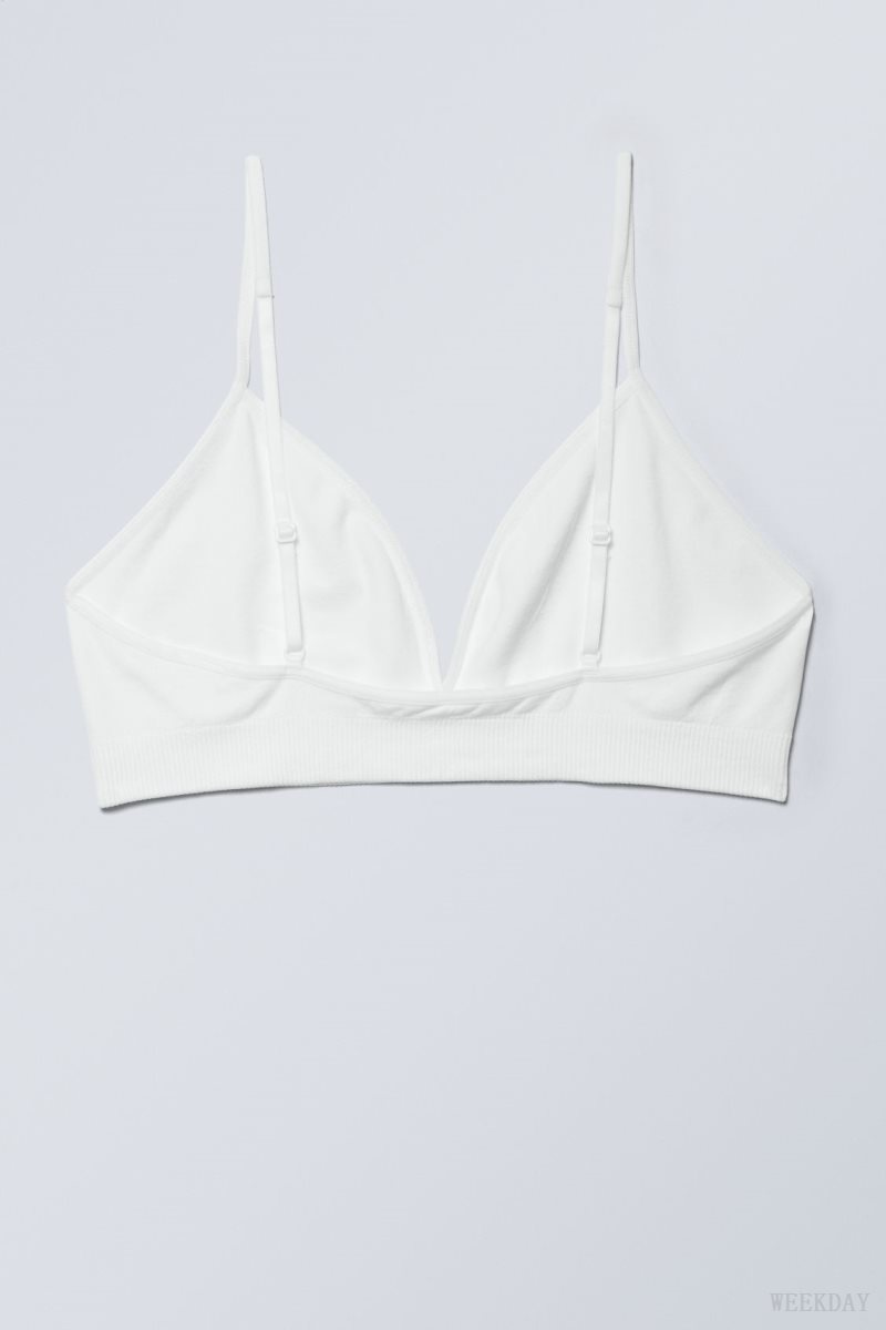 White Weekday Cat Soft Triangle Bra Bra | WDBM7517