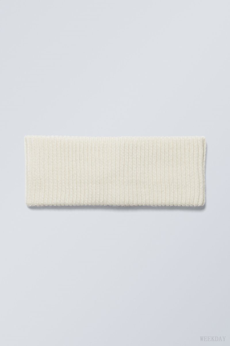 White Weekday Elsa Ribbed Knit Headband | LMEN3001