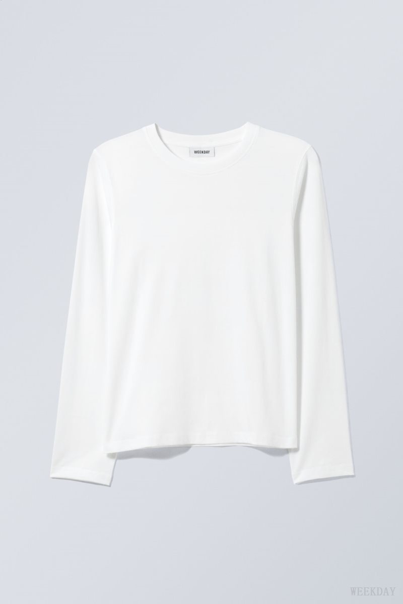 White Weekday Essence Standard Long Sleeve | PELH8399