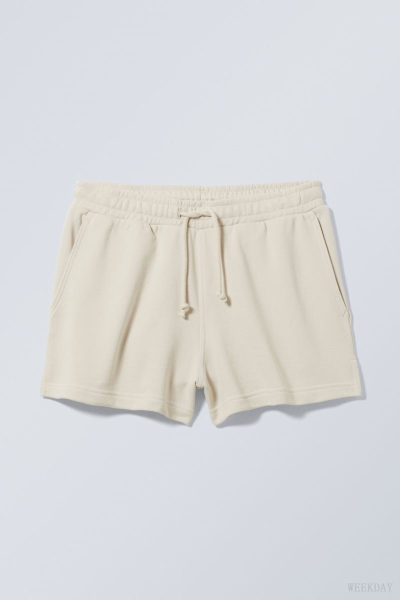 White Weekday Essence Standard Sweatshorts | MBTO7869