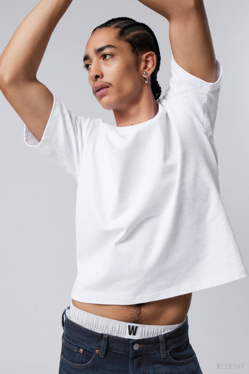 White Weekday Great Boxy Heavyweight T-Shirt | LVCY4146