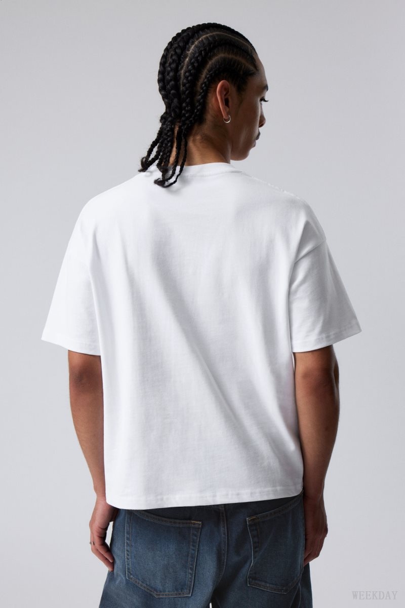 White Weekday Great Boxy Heavyweight T-Shirt | LVCY4146