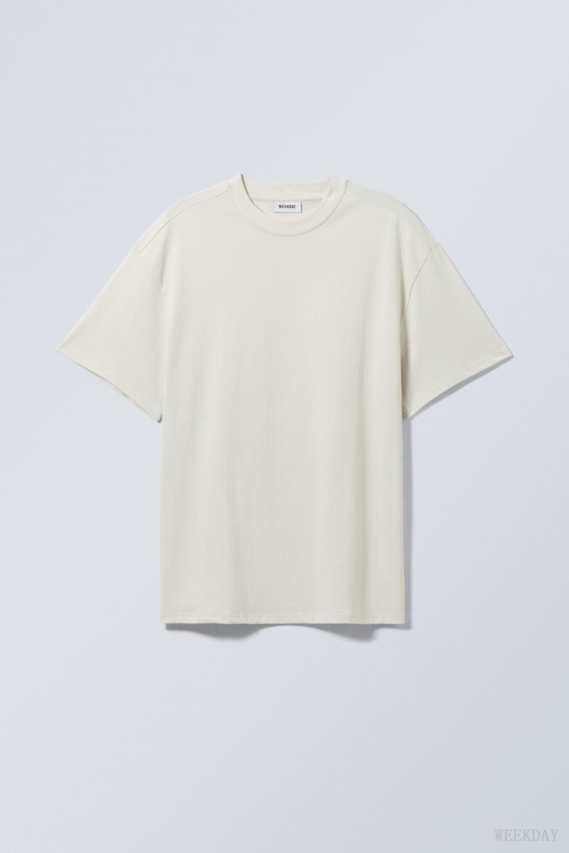 White Weekday Great Heavyweight T-shirt | UGYF0779