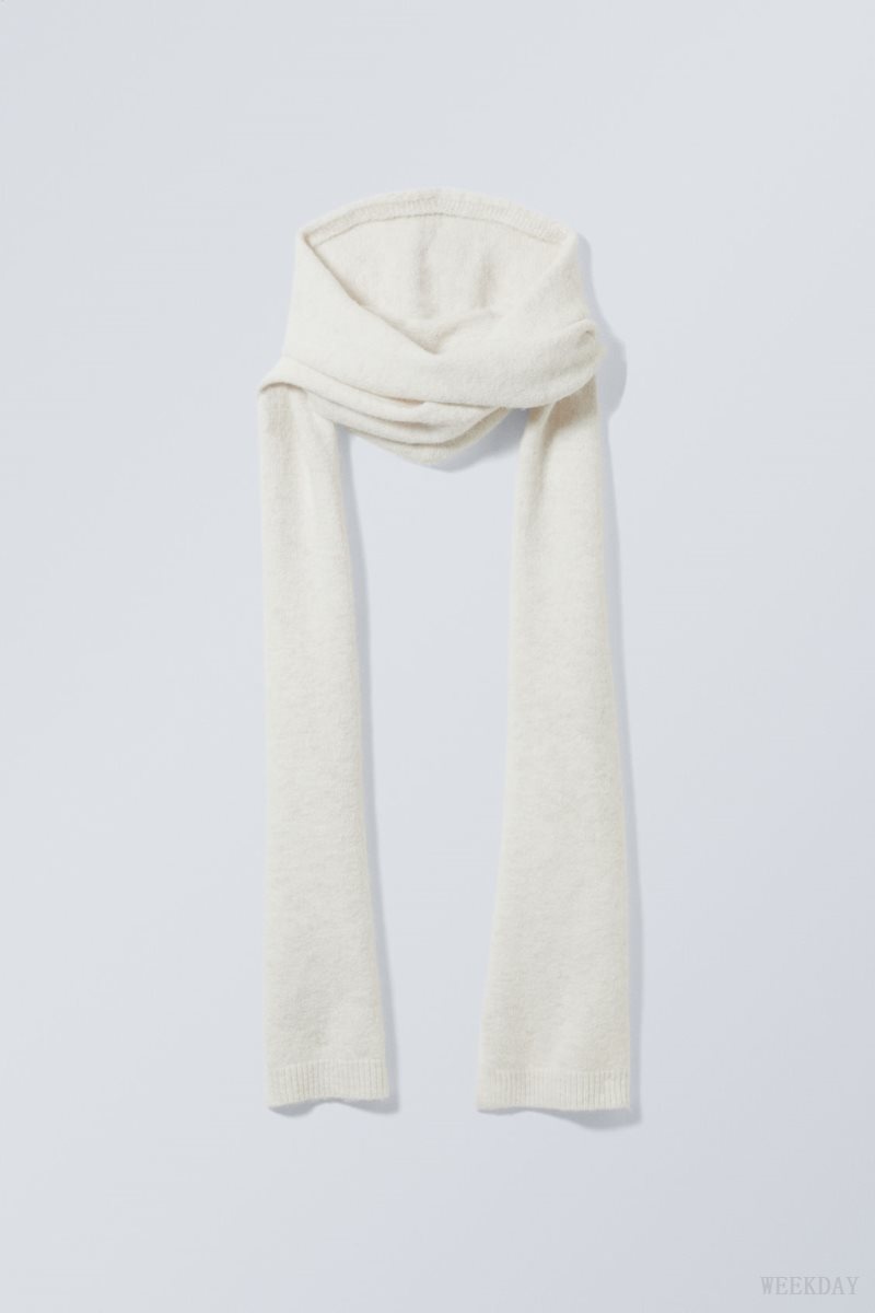 White Weekday Hood Scarf | FNPQ5058