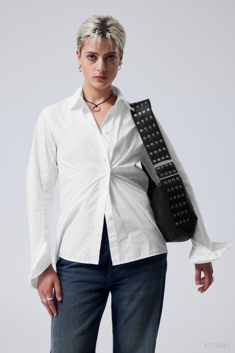 White Weekday June Fitted Shirt | WUDD8003