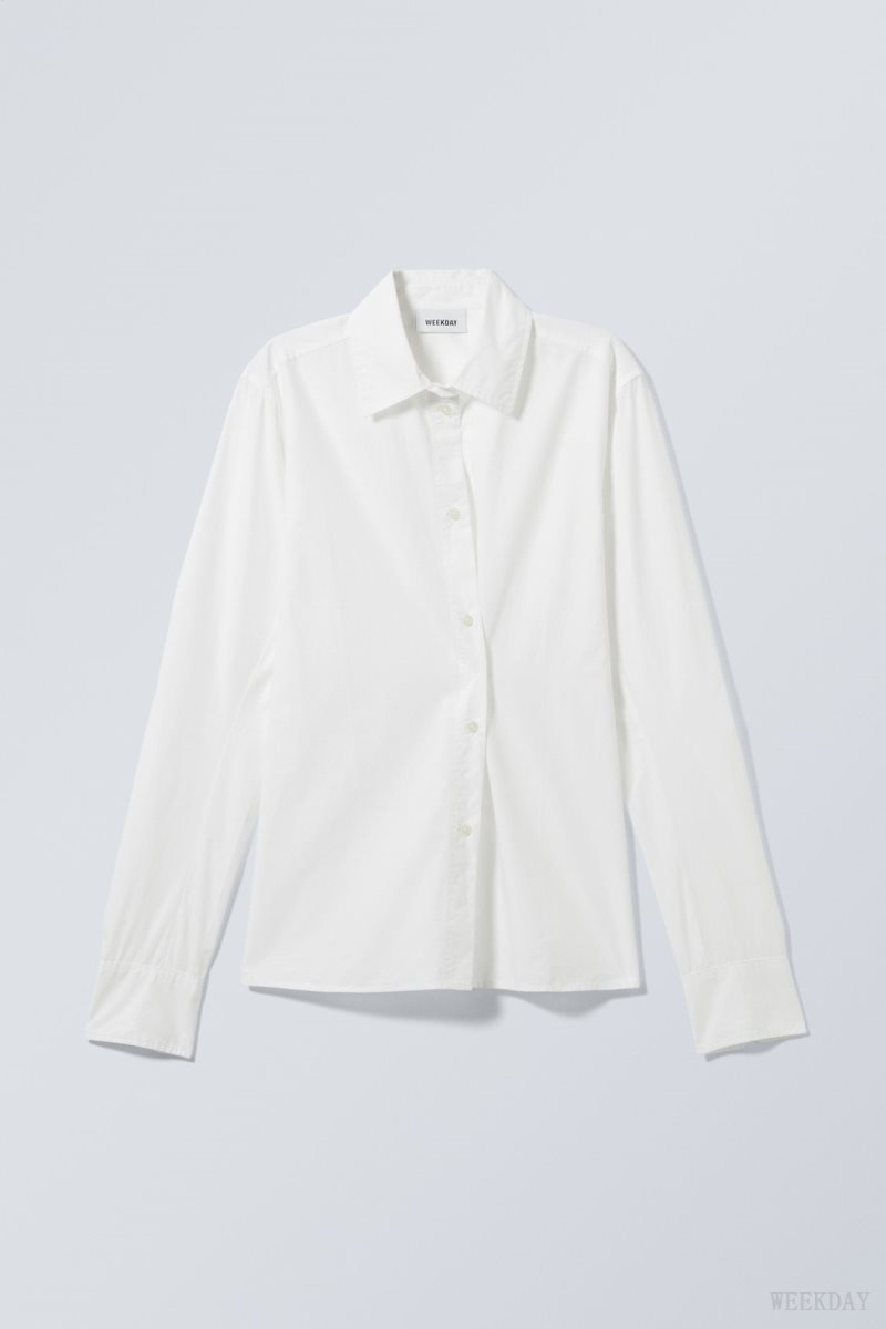 White Weekday June Fitted Shirt | WUDD8003