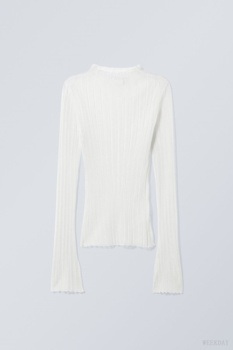 White Weekday Mary Sheer Knitted Sweater | CSZQ5931