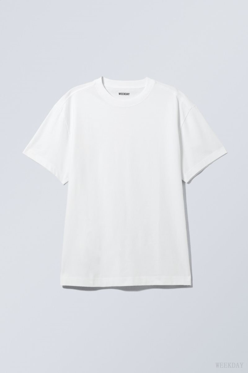 White Weekday Oversized Heavyweight T-shirt | LNBE3571