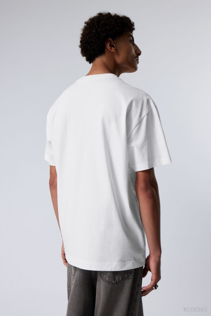 White Weekday Oversized Heavyweight T-shirt | LNBE3571