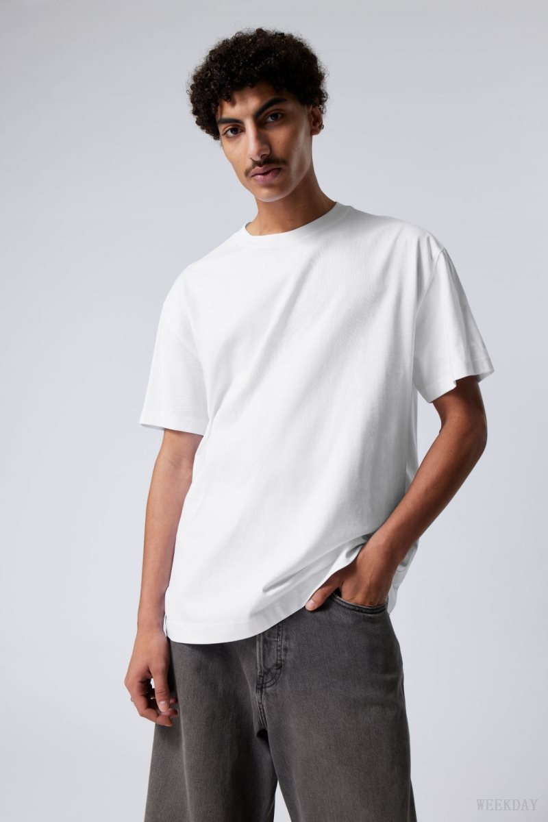 White Weekday Oversized Heavyweight T-shirt | LNBE3571