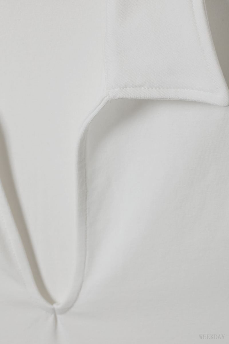 White Weekday Phoebe Polo Top | CDXQ4554