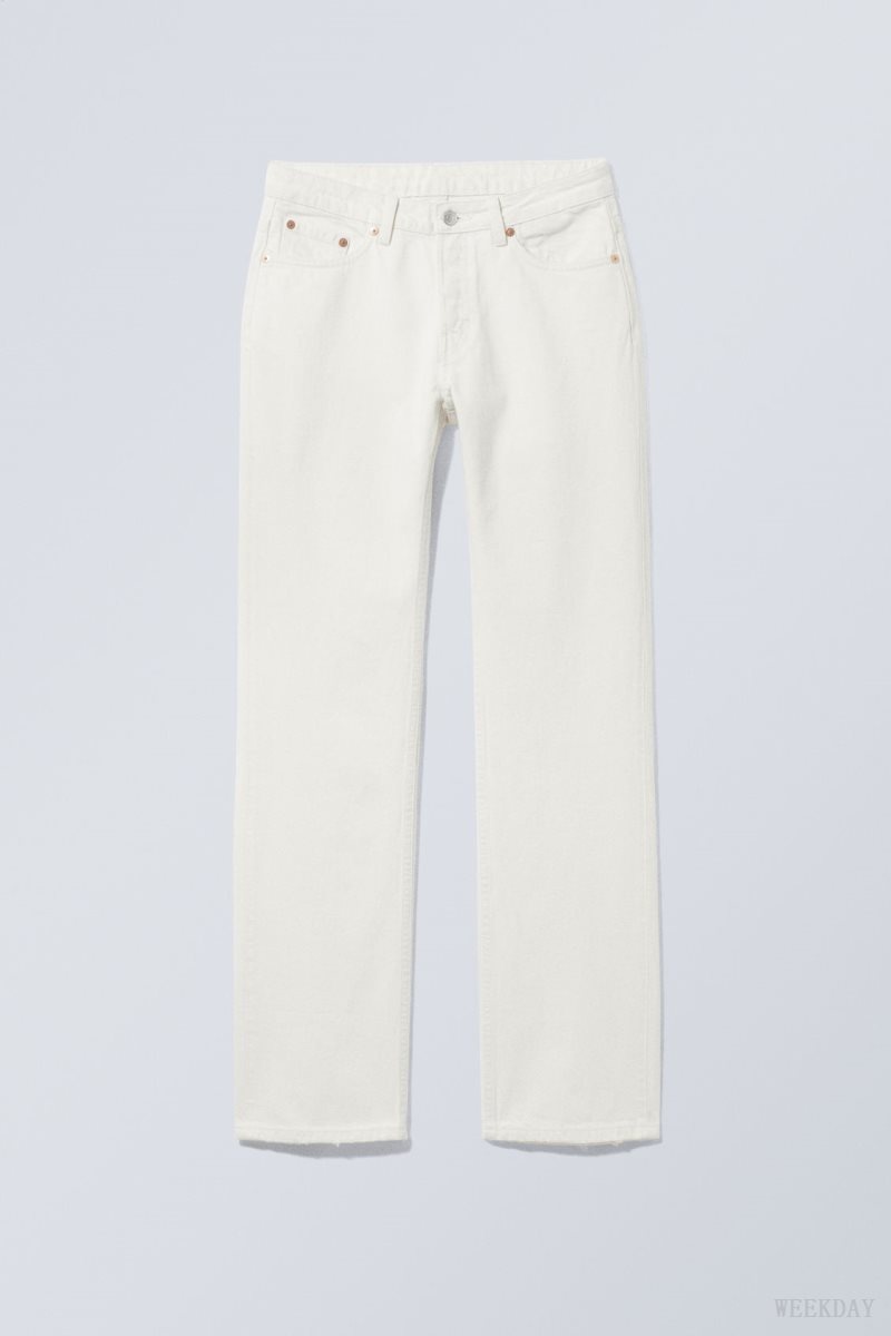 White Weekday Pin Mid Straight Jeans | NVBN2633