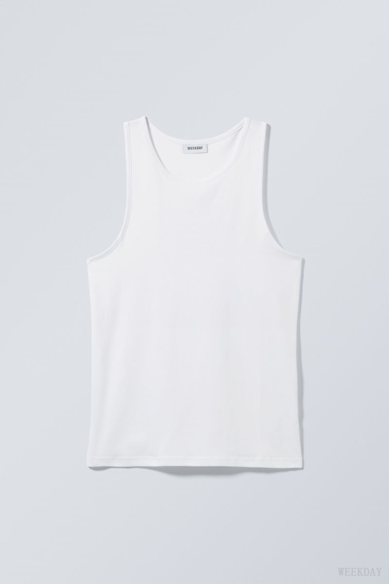 White Weekday Regular Tank Top | XASH1759