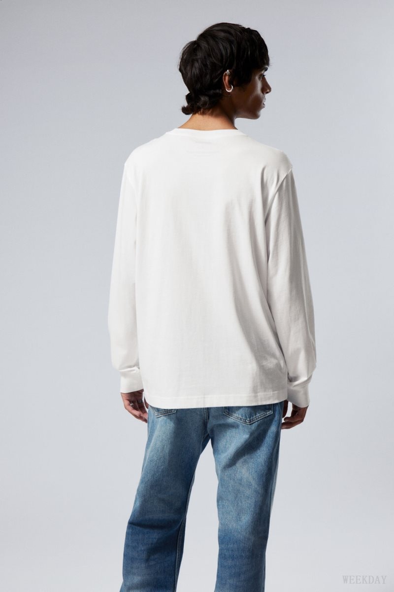 White Weekday Relaxed Midweight Long Sleeve | CFAT0073