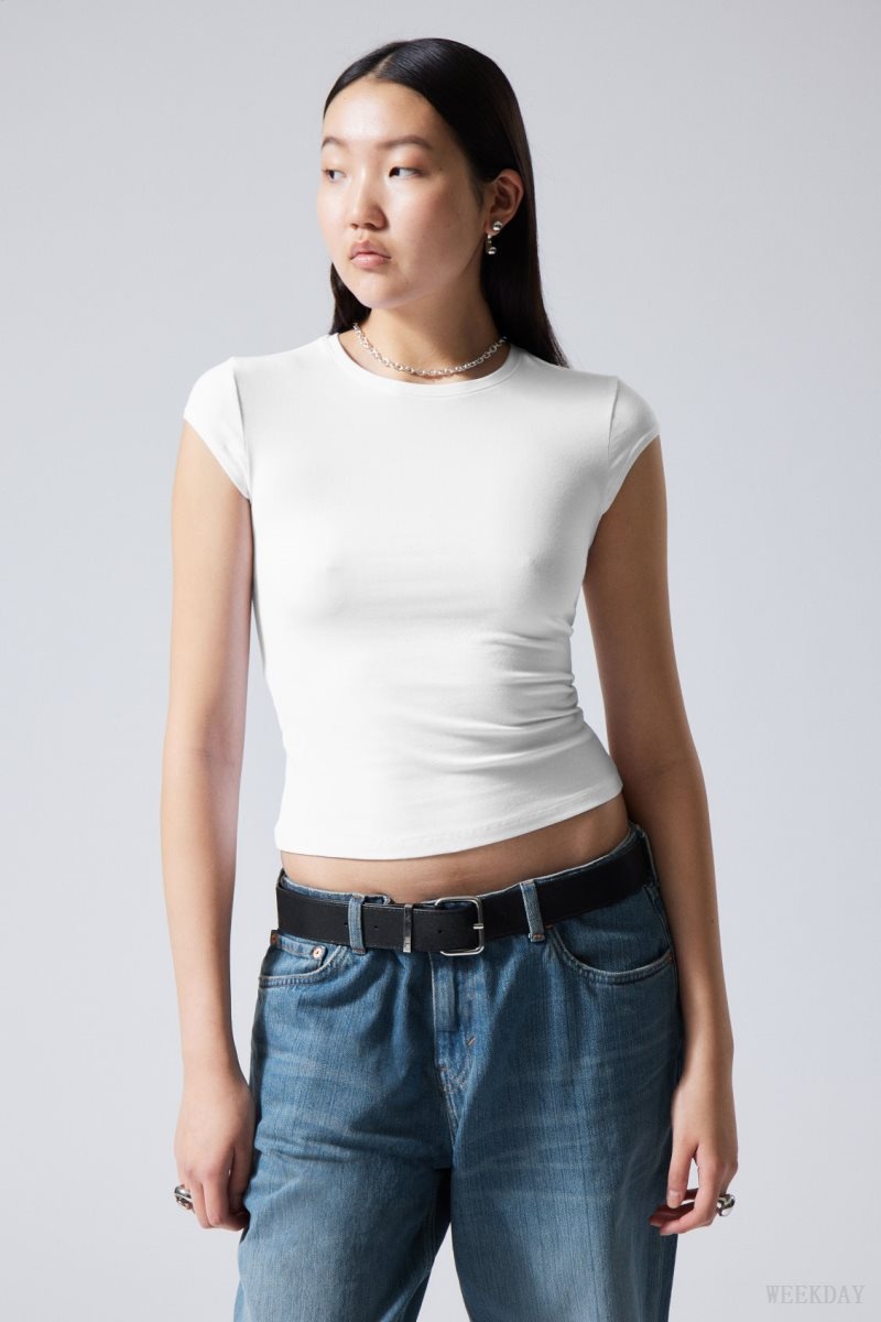 White Weekday Slim Fitted Top | VZJY1160