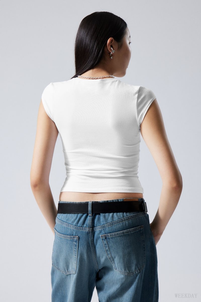 White Weekday Slim Fitted Top | VZJY1160