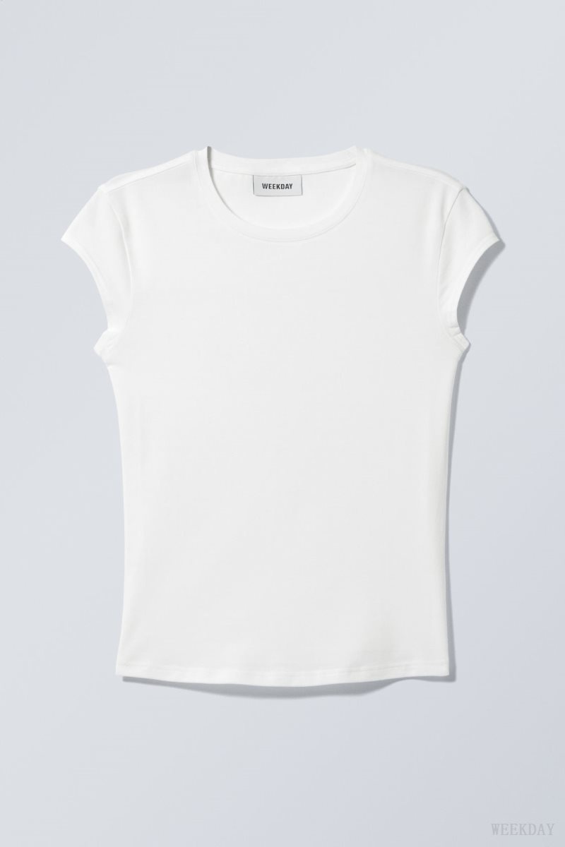 White Weekday Slim Fitted Top | ZPMN2236