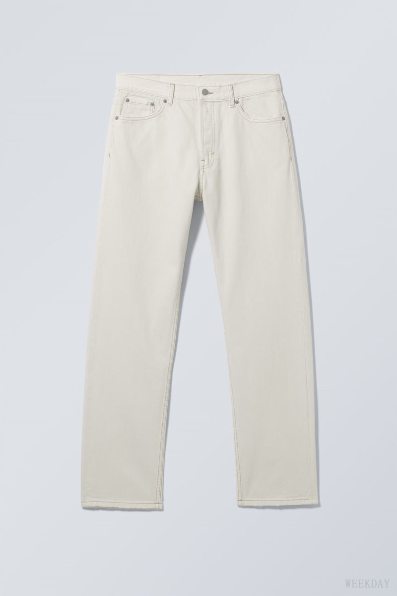 White Weekday Space Relaxed Straight Jeans | EONL8969