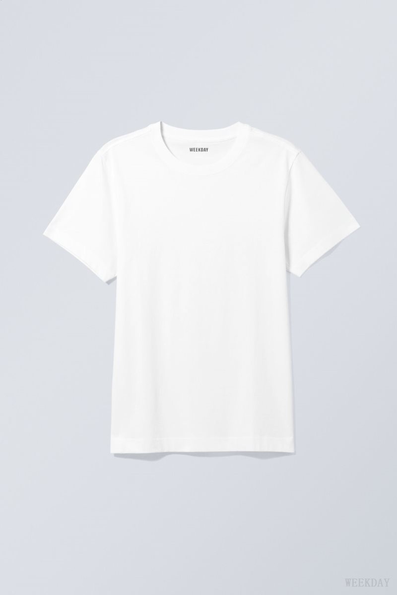 White Weekday Standard Midweight T-shirt | DAGM0268