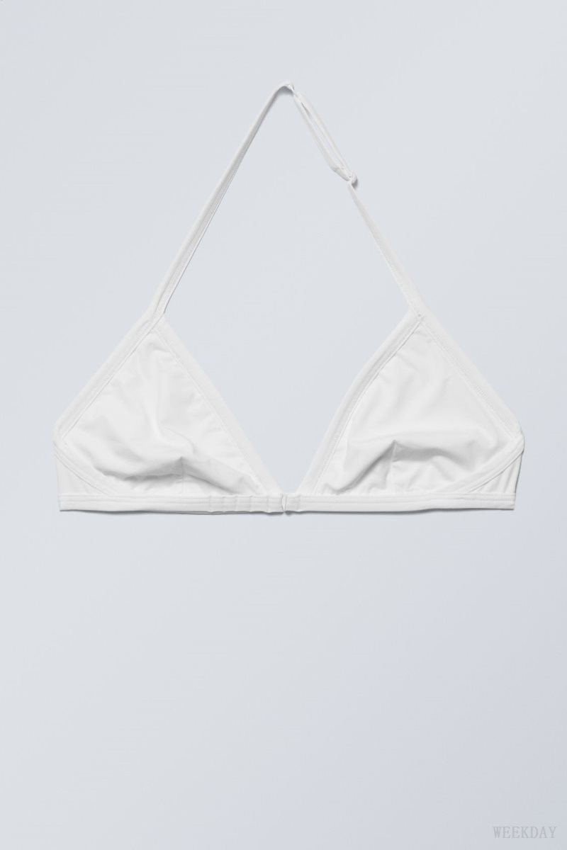 White Weekday Vega Halter Triangle Bra Bra | UFNJ1456