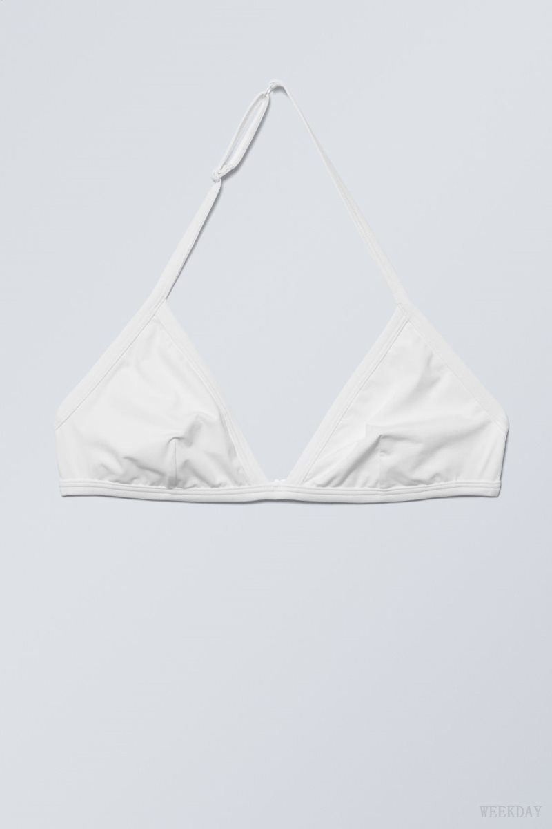 White Weekday Vega Halter Triangle Bra Bra | UFNJ1456