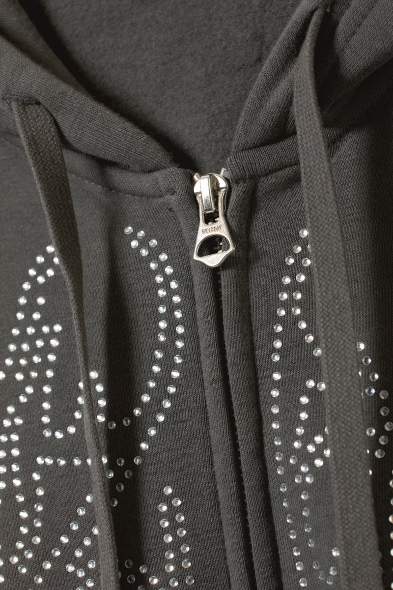 Wizard Rhinestones Weekday Boxy Graphic Zip Hoodie | ZPHG4537