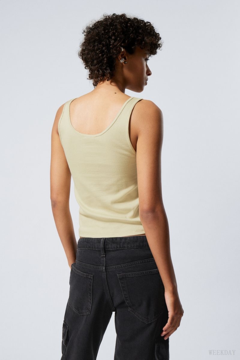 Yellow Weekday 2-Pack Open Neck Tank Top | MTPC0615